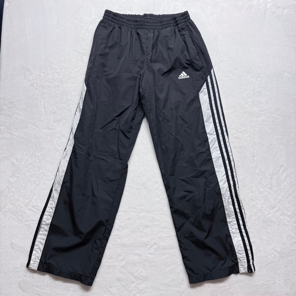 Adidas Mens‎ Track Pants Black White Stripes Athletic Joggers Size Medium